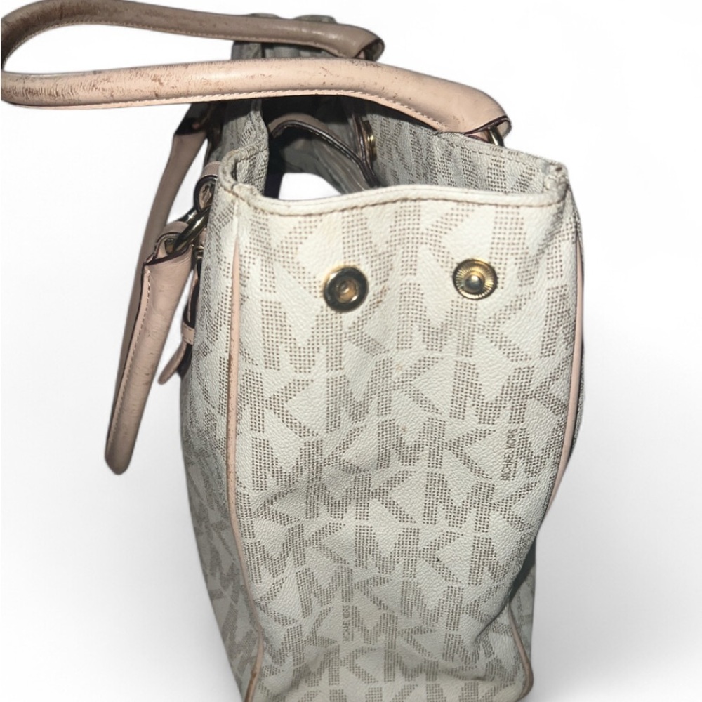 Michael Kors Cream And Tan Satchel - image 5